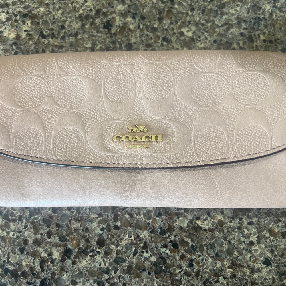 Coach Light Pink Embossed Wallet